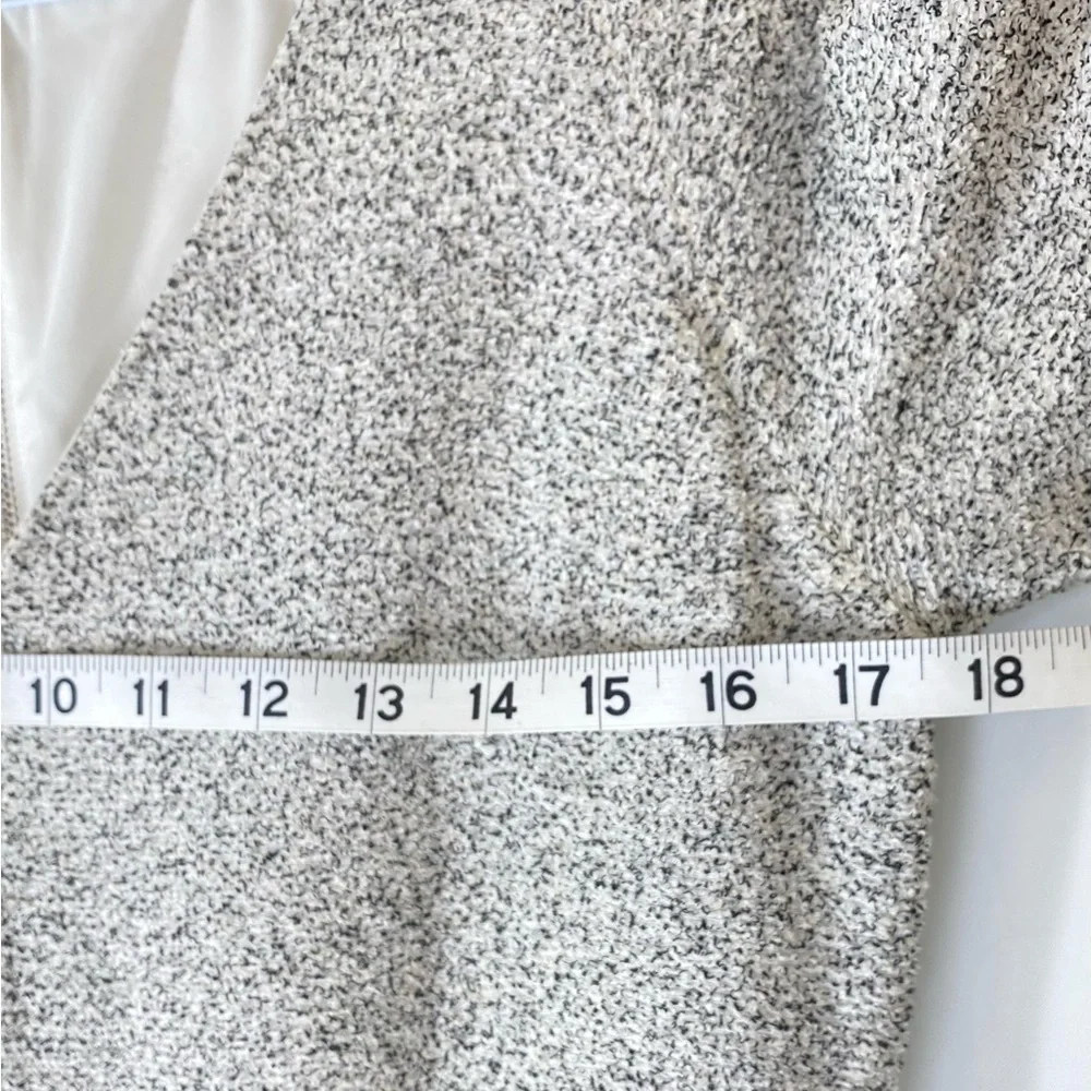 Club Monaco Black White Speckled Cotton Blend Fit Flare Dress Sz S Luxury Zipper - Picture 7 of 11